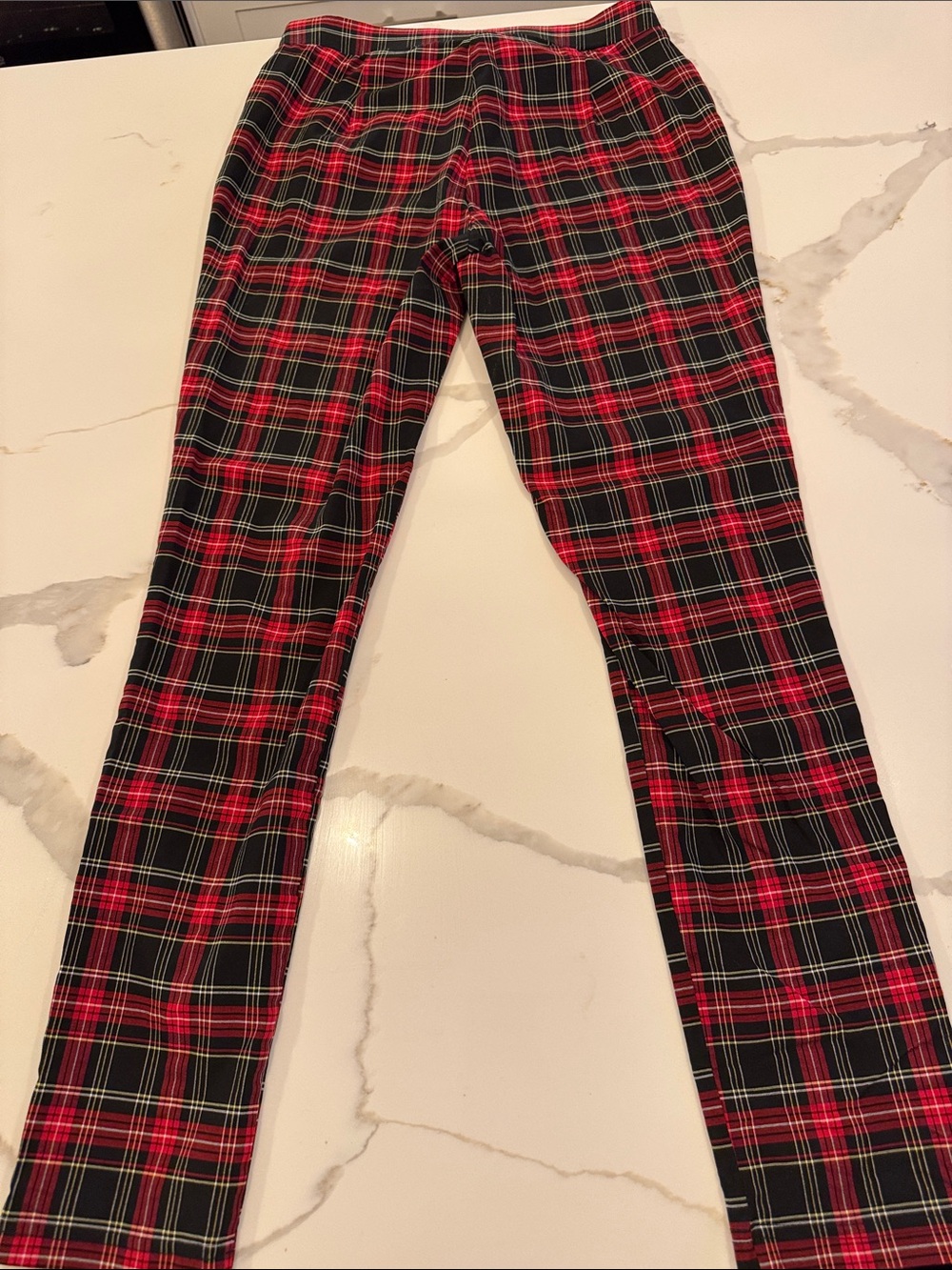 Tommy Hilfiger Red and Black Plaid Stretch Pants - Picture 6 of 6